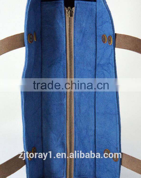 Leather Canvas Bag In Shopping Bag Beach Bag Handbag