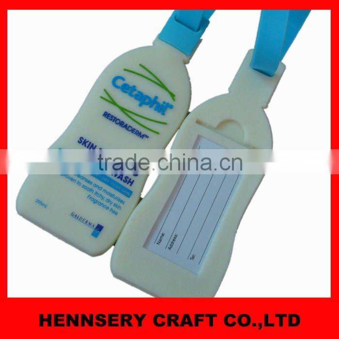 Fashion 3D Soft custom Pvc bag Tag