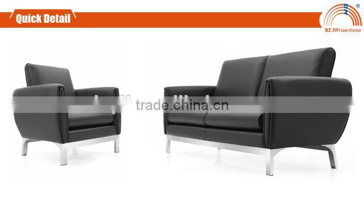 2 seat leather sofa steel fram sofa