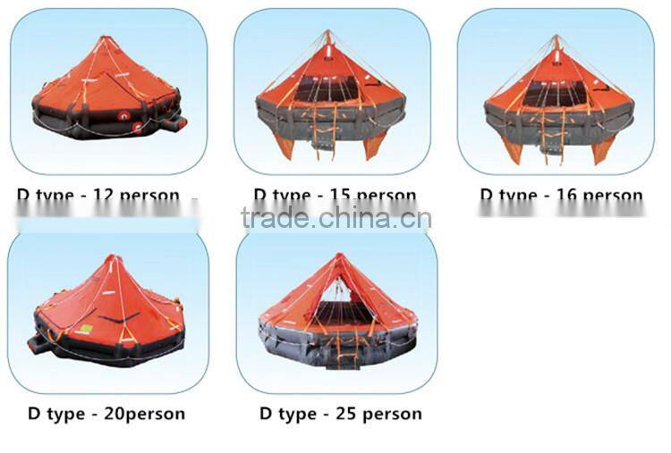 Marine Inflatable Life Raft, Throw-over/Open Reversible Liferaft, Self