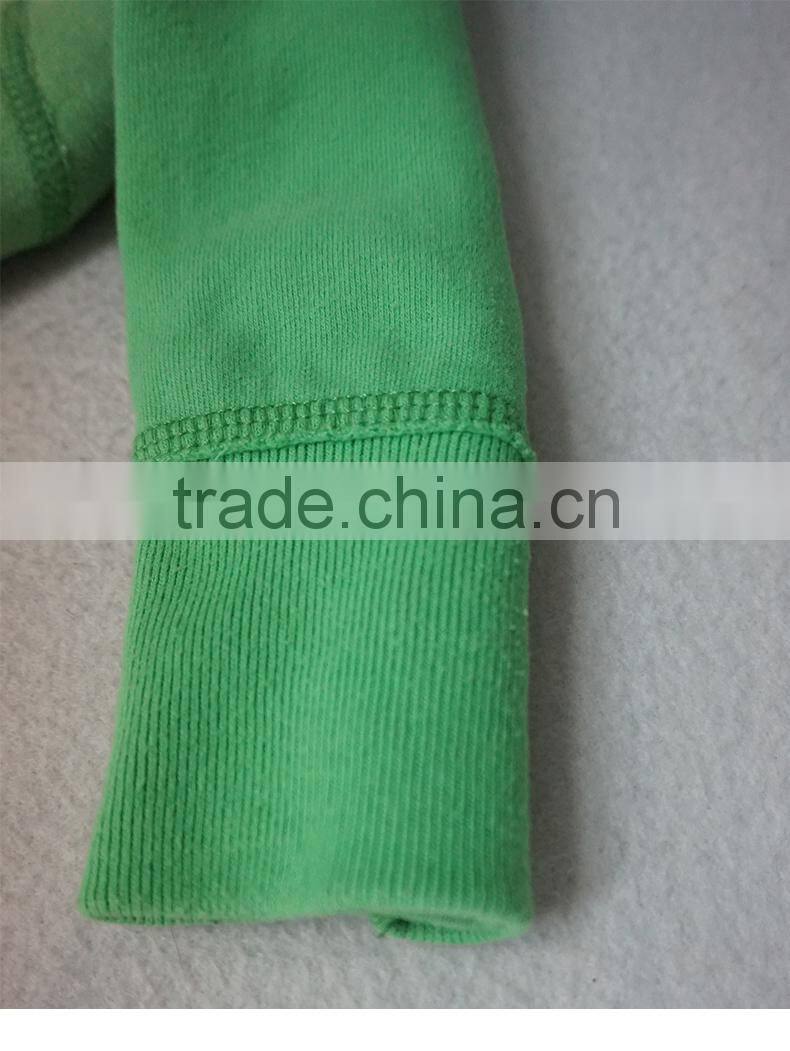 Freshing green girl's longsleeves cheap hooded sweatshirts hoodie wholesale