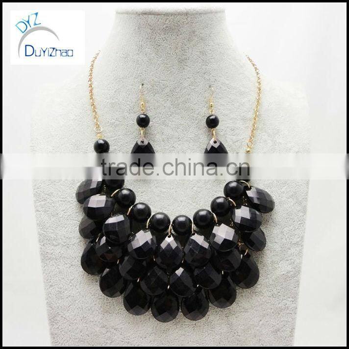 promotion Flower Bubble Bib Choker Statement Necklace