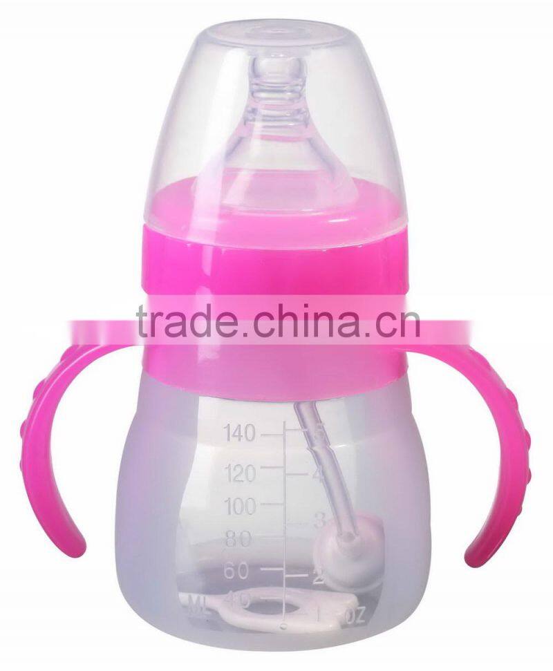 300ML wide neck silicone baby feeding bottle manufacturer