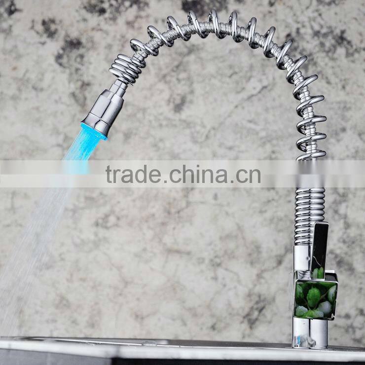 Novelty Design Round Spring LED techno mix kitchen mixer QH0781