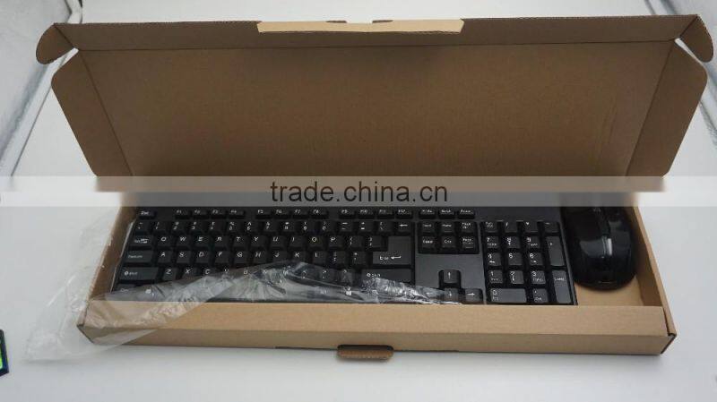 2016 black color wireless keyboard and mouse combo factory price