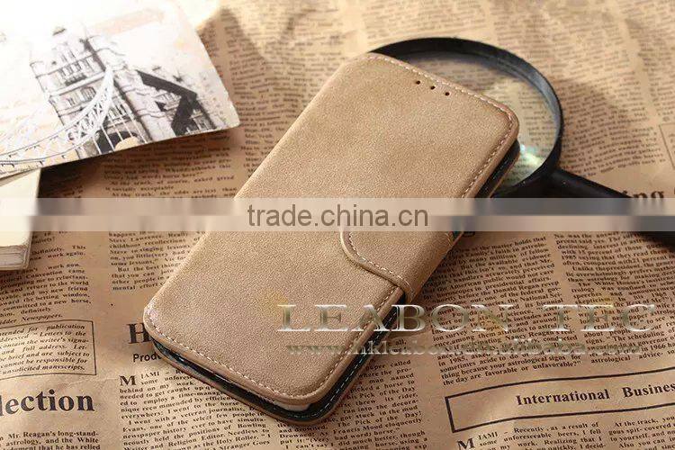 2015 hot selling retro style wallet leather case for samsung galaxy s6 edge china wholesale mobile phone case
