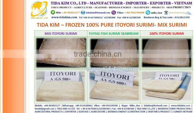 TIDA KIM ITOYORI SURIMI FROZEN BIG EYE SNAPPER ESO SEABREAM MIX GS 500 700 900 LOBSTER SHRIMP CRAB KINTOKIDAI GUCHI KOCHI RIBBON
