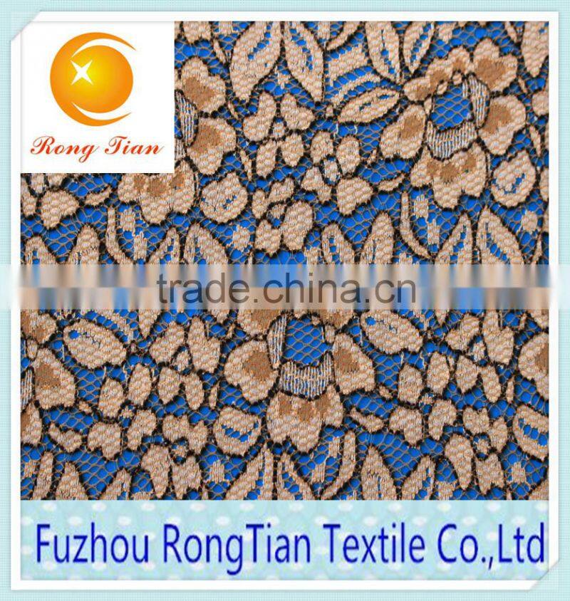 Polyester Africa specially designed embroidery lace fabrics for fashionable clothes