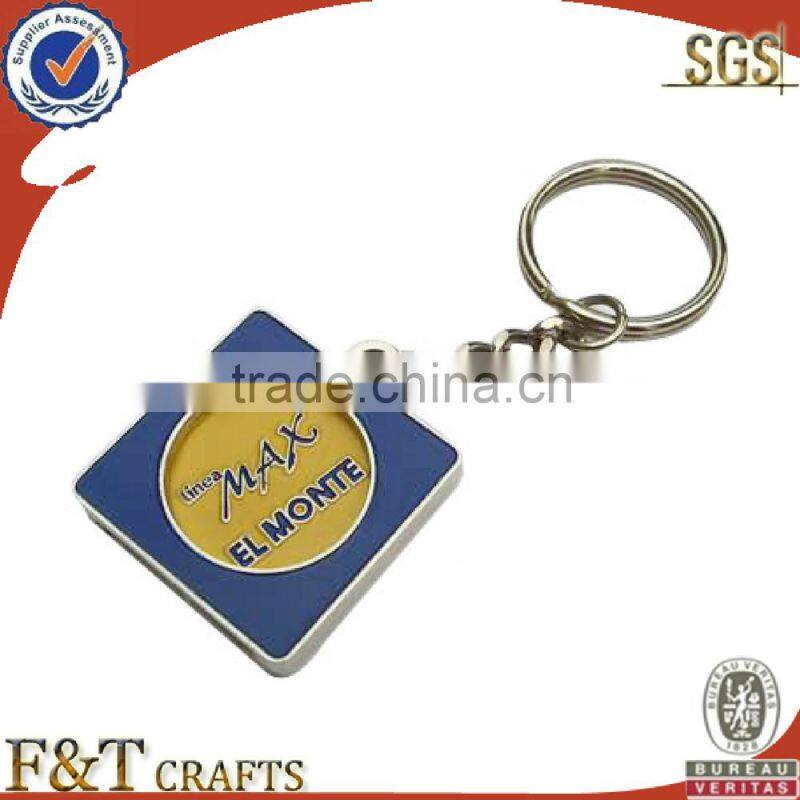 Shopping enamel cheap metal trolley coin keyring/coin for supermarket trolley/trolley coin keychain