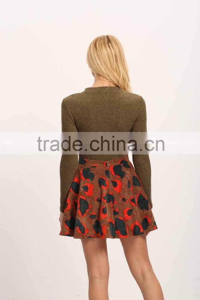 New arrival winter casual printing A-line skirt