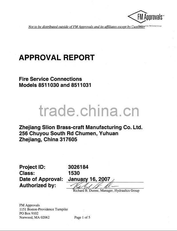 2 1/2 Female NPTX 2 1/2 Male NST Angle Fire Hose Valve UL/FM certification Angle Fire Hose Valve