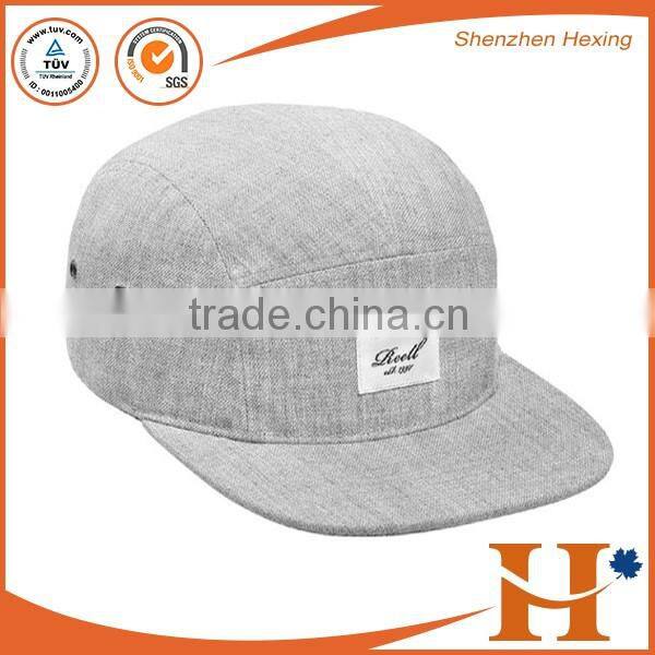 2016 high quality embroidered black leather strapback hat blank embroided 5 panel