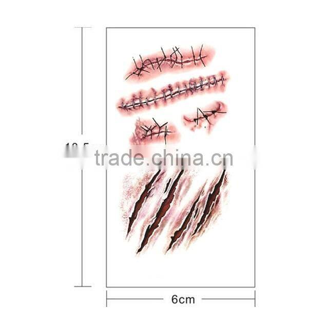 Halloween Stitch Scar Art Tattoo Festival Custom Temporary Tattoo Sticker