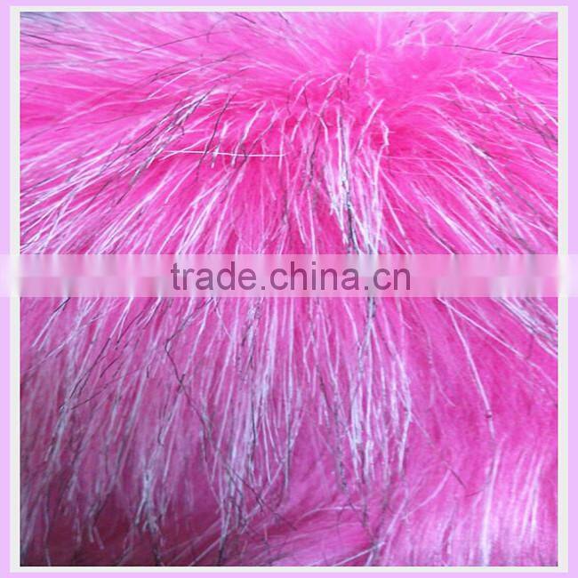 100% Acrylic 65mm heavy weight jacquard faux fur fabric tip printed fur fabric for fashion cloth china supplier