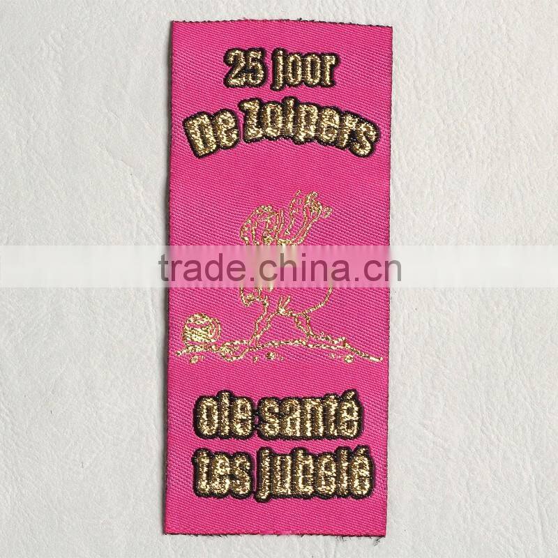 hot sale gold mark tag and straight cut woven label for Cotton flower dress