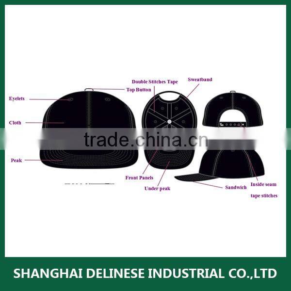 6 panels baseball cap with custom logo