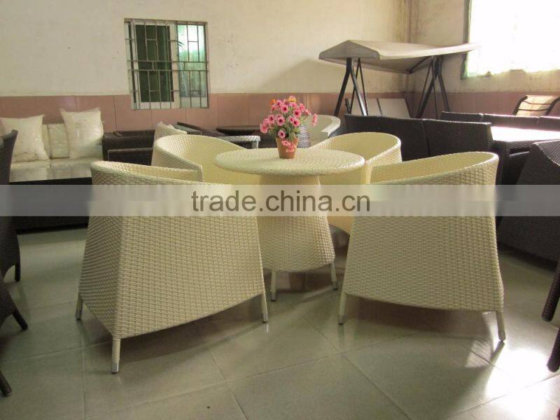 outdoor restaurant party furniture long dining glass table and chairs rattan garden set YPS002