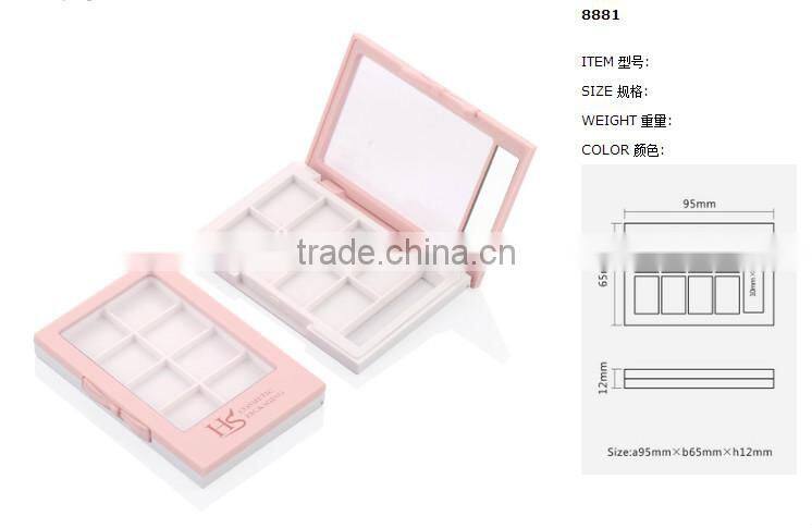 Cute Pinky Empty 8 Color Eyeshadow Packaging With Window