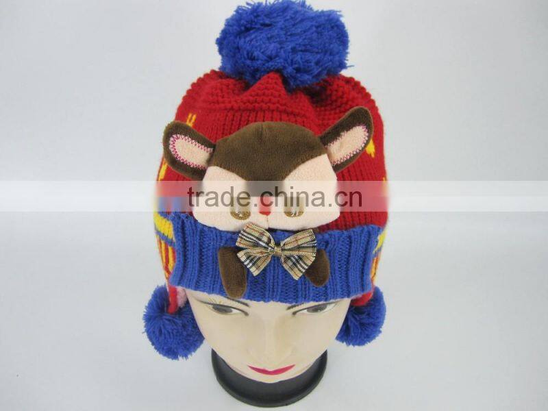 cute winter warm knitted hat crochet animal kids hats