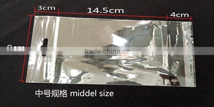 clear OPP material self adhesive seal packaging bags for silicon cellophane case