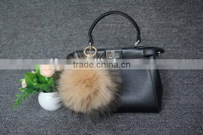 Nice Fur Fashionable Raccoon Fur Ball Fur Keyring