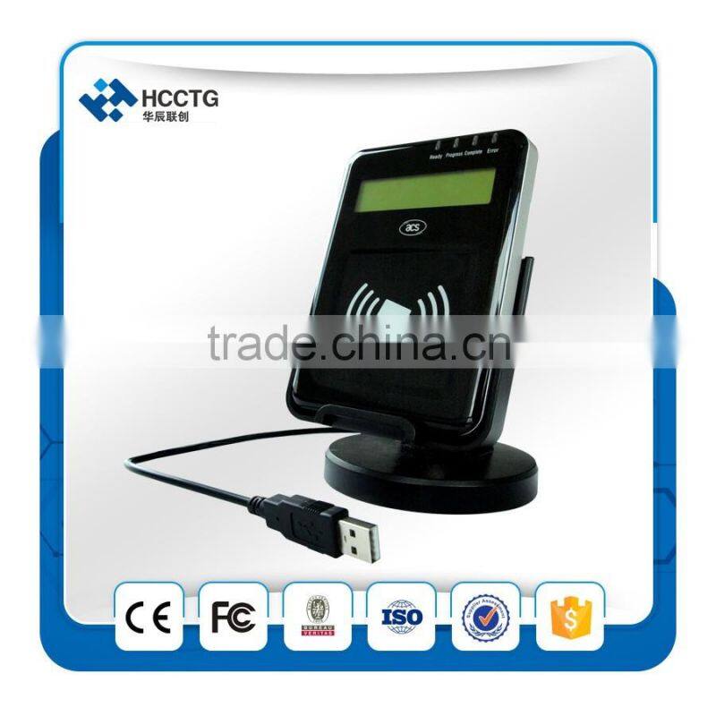 Four user-controllable LEDs USB NFC/Smart card Reader with LCD- ACR1222L