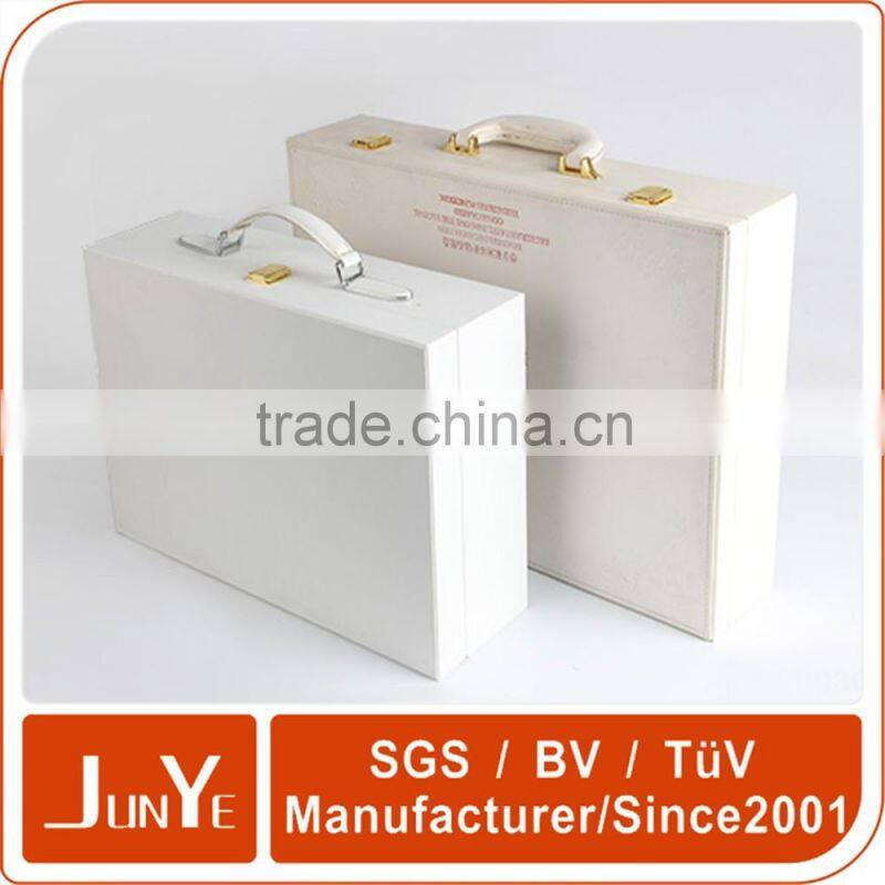 luxury custom wooden mdf suit case box with handles