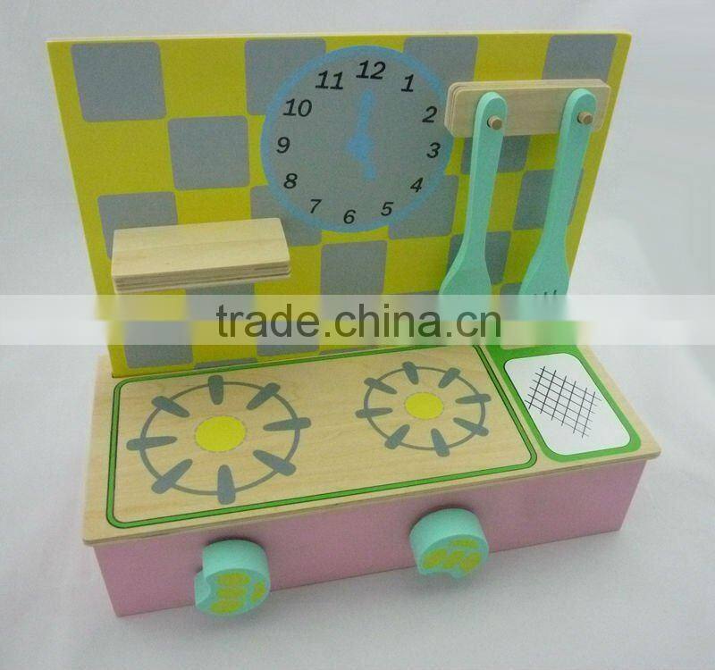 wooden pretend play small cooking range toy set for children
