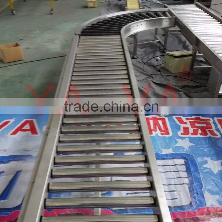 Gravity roller conveyors line for carton conveying