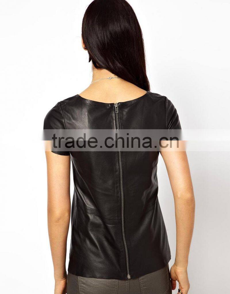 wholesale cheap sexy women leather t shirt printing machine JXH013