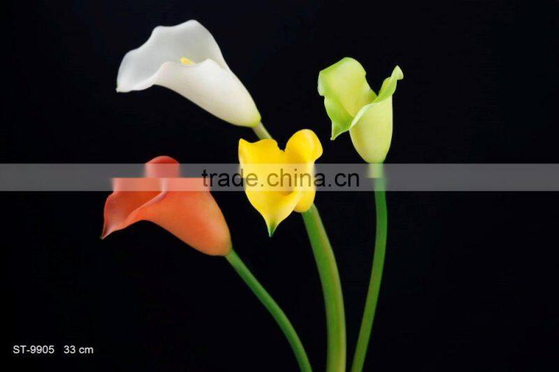 61 cm PVC Real Touch Tulip Spray with 3 Leaves Artificial Flower