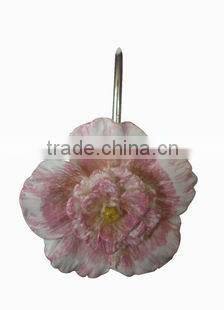 leave series peva shower curtain with resin hooks