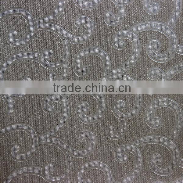 PVC leather for interior decoration with nice metallic color