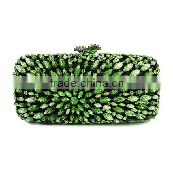 bling green crystal party stone bag rhinestone clutch evening bag ladies handbag (8717A-G2)