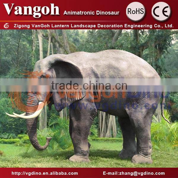 VGFA55-white color fiberglass baby elephant sculpture