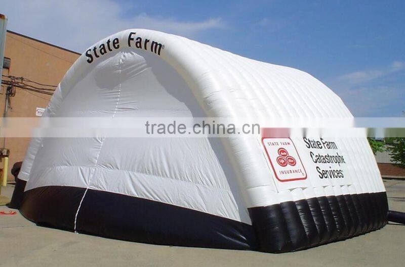 white blue inflatable carport garage with zip door