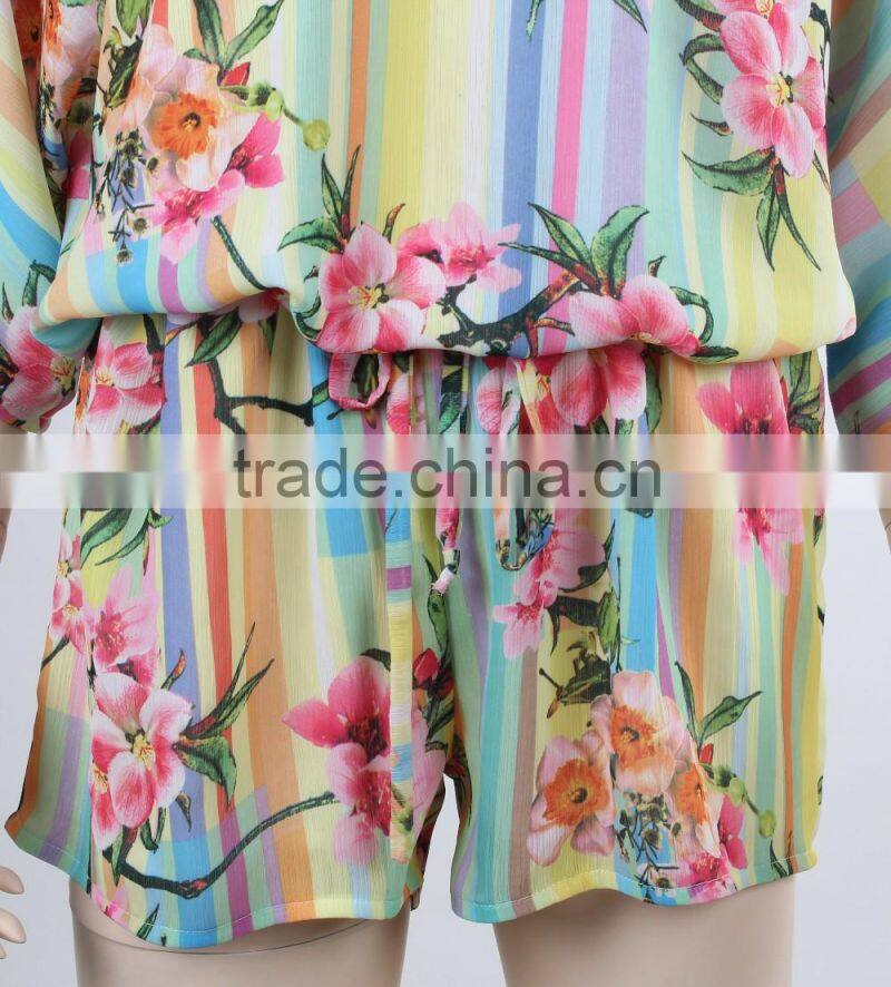 OEM custom sexy jumpsuit summer wear 2016 girl woman beach wear cheap price in Guangzhou