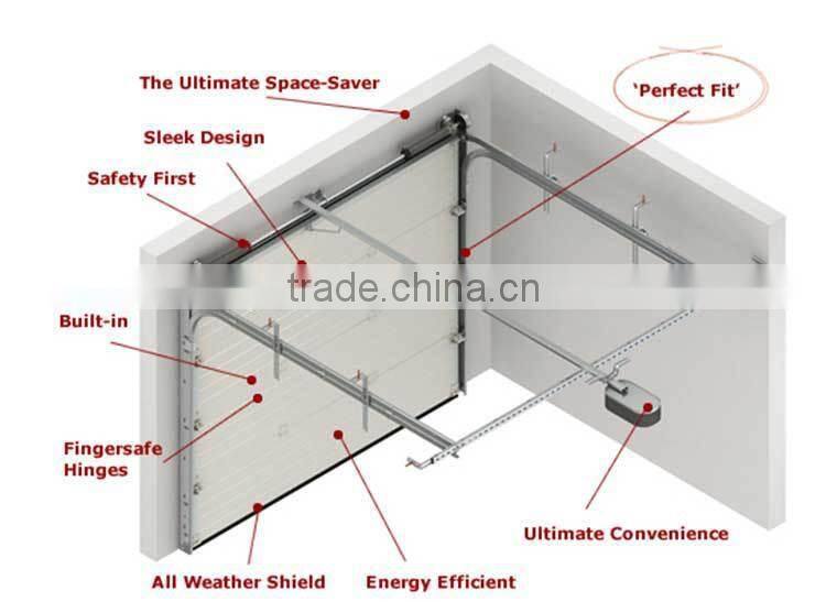 White beautiful color garage door with windows|high quality sandwich panel door