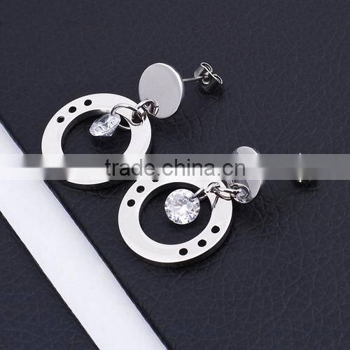 Fashion Big Crystal Stainless Steel Crystal Earring BE10161