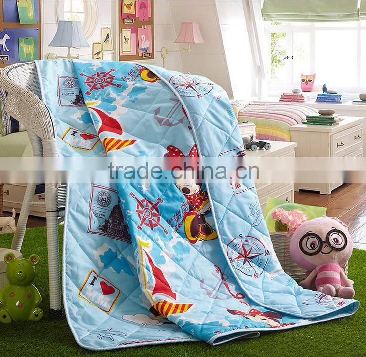 China wholesale colorful kids cartoon quilt, custom printed quils,quilted bedspread