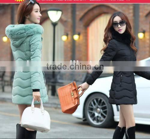 2015 High Quality Factory Selling Fur Collar Coat Fashion Keep Warm Newest Beautiful Ladies Fur Coat