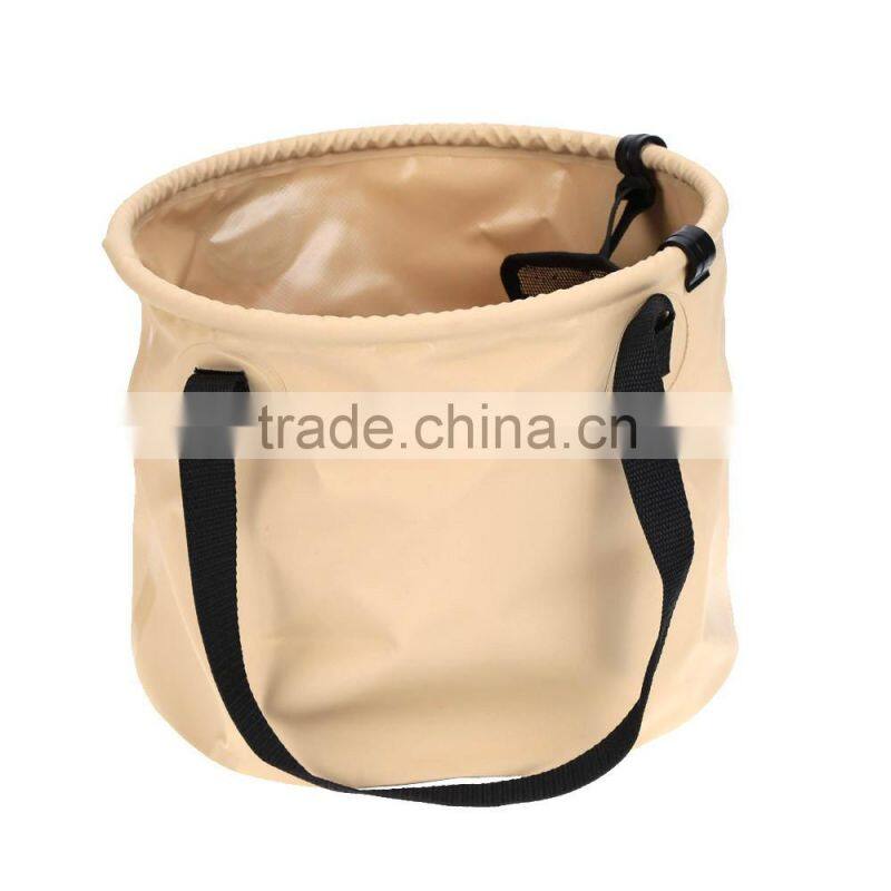 20L Folding Car Water Wash Bucket Outdoor Portable Fishing Bucket Collapsible Retractable Fishing Tackle with Hanging Mesh Bag C