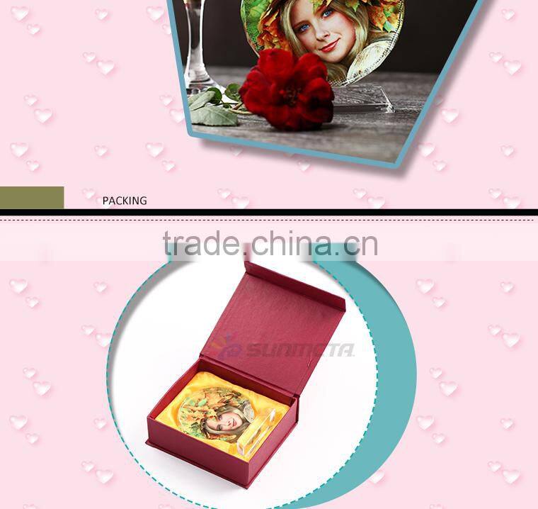 Sunmeta factory directly sunflower shape blank sublimation crystal,luxury crystal gift (BSJ03B)