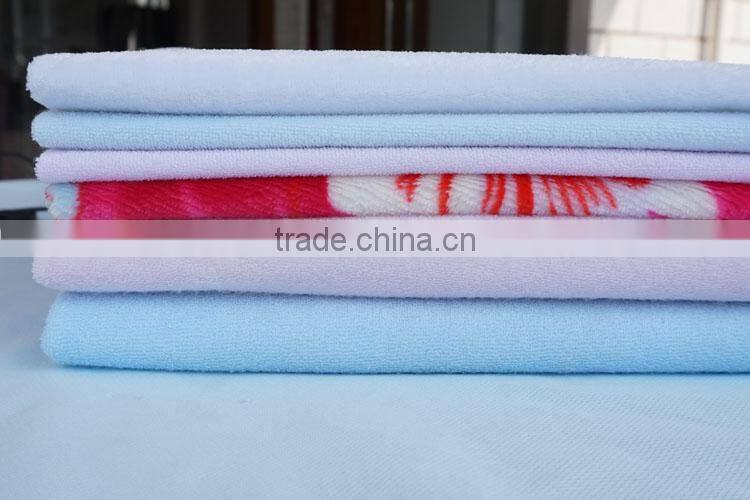 Laminated to cotton terry fabric for baby cot sheet