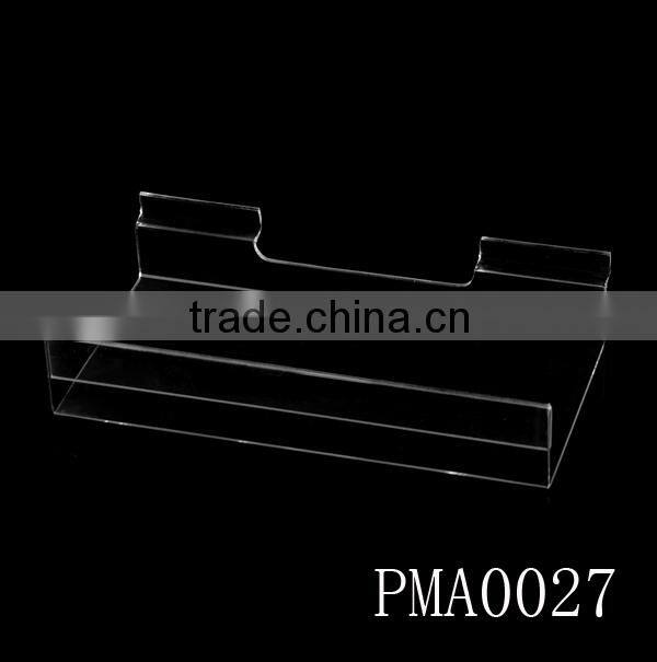 Wall Mounted Slat Wall Acrylic Display Stand Perspex Shoe Shelf
