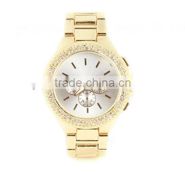 Hottest branded mens fashion gold watch mature business style for mens gift watch
