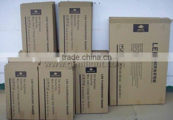 Hanging Menu Liquid Chalk Board with LED Lights, Tempered Glass