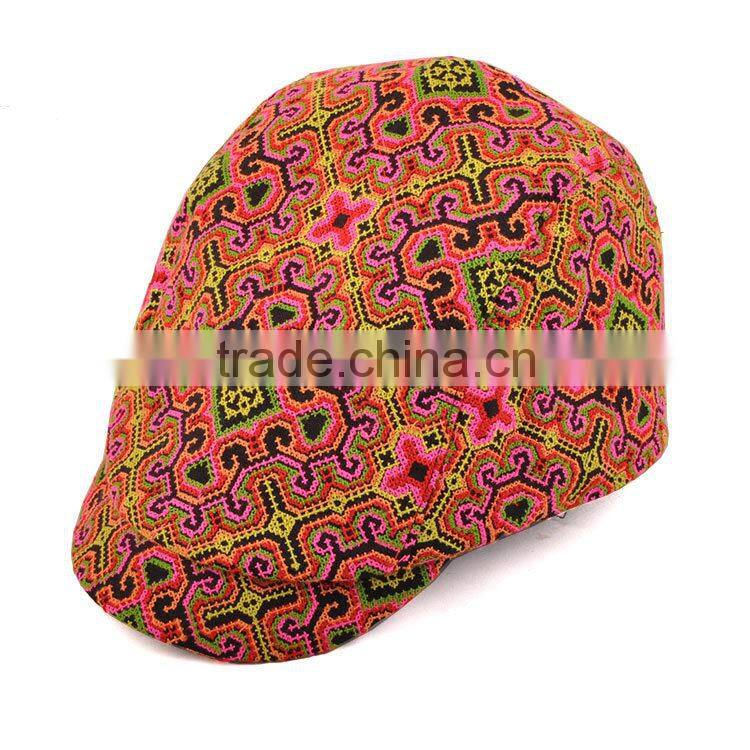 thai style fashion handmade four leaf clover canvas embroidery hat