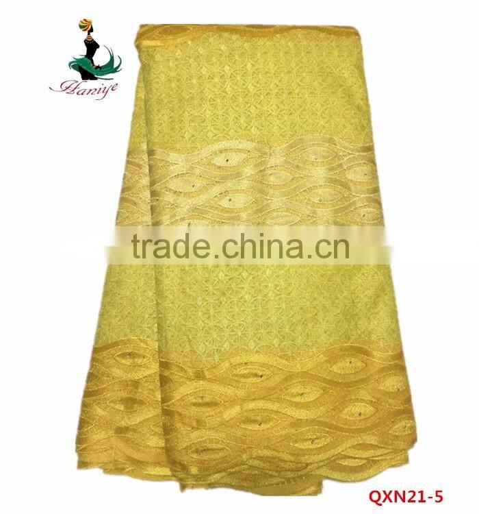 QXN21 swiss cotton lace african tulle lace embroidery fabric wholesale