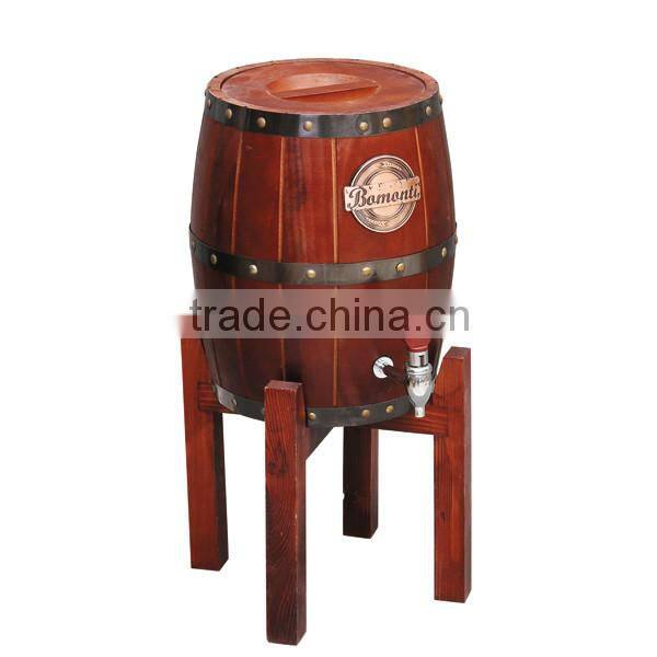 Natural handmade high quality customized capacity FSC wooden wine bucket